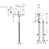 Hansgrohe Zesis M33 74823800 Смеситель для кухни с вытяжным изливом (нержавеющая сталь шлифованная)