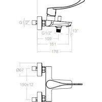 Ramon Soler HoReCa H570502SMED Локтевой смеситель для ванны (хром)