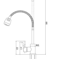 Savol S-SUS3002-1 Высокий смеситель для кухни (хром сатин)