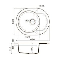 OMOIKIRI Manmaru 4993352 Мойка для кухни 62*50 см (карамель)