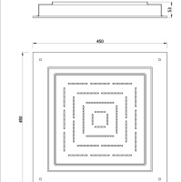 Jaquar Maze OHS-GDS-1679 Верхний душ с подсветкой 450*450 мм (золото матовое)