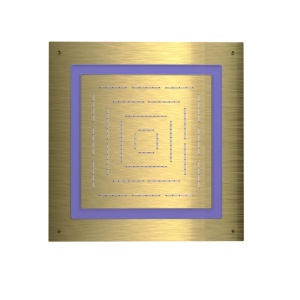Jaquar Maze OHS-GDS-1679 Верхний душ с подсветкой 450*450 мм (золото матовое)
