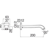 NOBILI Sofi AV00158/41CR Излив для наполнения ванны | для раковины - 200 мм (хром)