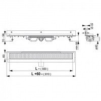 AlcaPlast Flexible Low APZ104-550 Душевой трап 550 мм - для перфорированной решётки