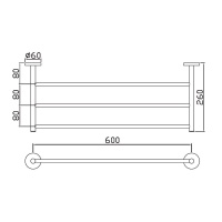 Jaquar Continental ACN-GRF-1181FS Полка для полотенец 60 см (графит)