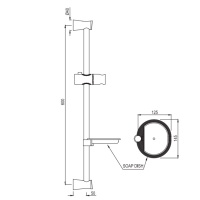 Jaquar Shower SHA-CHR-1187N Штанга для душа 600 мм (хром)