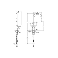 VITRA Masterline A42153EXP Высокий смеситель для кухни с вытяжным изливом (нержавеющая сталь)