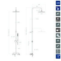 Ramon Soler BLAUTHERM 937402RPK225 Душевая система - комплект со смесителем (хром)