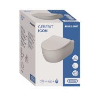 Geberit iCon 500.784.01.1 Унитаз подвесной, безободковый | комплект с сиденьем Soft Close (белый глянцевый)