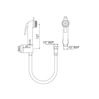 Jaquar ALE-CHR-585 Гигиенический душ - комплект с держателем и шлангом (хром)