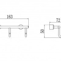 Savol S-005253 Вешалка с крючками - 3 крючка (хром)