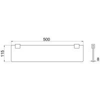 Allen Brau Infinity 6.21012-31 Стеклянная полка 500 мм (чёрный матовый)