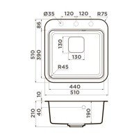 OMOIKIRI Tasogare 4993740 Мойка для кухни 51*51 см (Leningrad grey)