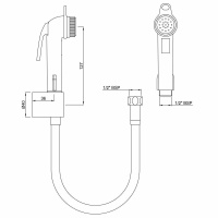 Jaquar ALE-BLK-585 Гигиенический душ - комплект с держателем и шлангом (чёрный)