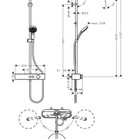 Hansgrohe Pulsify EcoSmart 24221700 Душевая система с термостатом (белый матовый)