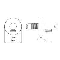 Almar Round E095005.CR Подключение для душевого шланга (хром)