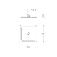 Ramon Soler RK250NM Верхний душ 250*250 мм (чёрный матовый)