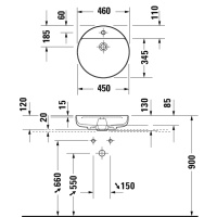 Duravit Vitrium 2662463271 Раковина накладная Ø 46 см (белый матовый)