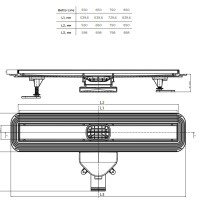 BETTOSERB Compact Line 13702512 Душевой лоток 850 мм - готовый комплект для монтажа с декоративной решёткой (хром матовый)