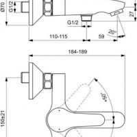 Ideal Standard Alpha BD004AA Комплект смесителей для ванной комнаты (хром)