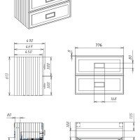 La Fenice Cubo FNC-01-CUB-G-80-2 Тумба под раковину подвесная 80*47 см (серый матовый)