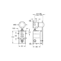 VITRA A47112 Внутренний механизм настенного электронного смесителя для раковины