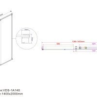 Vincea Arno VPS-1A140CL Душевая дверь 1400*2000 мм (профиль хром | витраж прозрачное стекло)