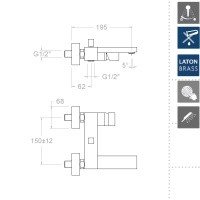 Ramon Soler KUATRO 4725MK Смеситель для ванны (хром)