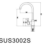 Savol S-SUS3002Y Высокий смеситель для кухни (бежевый)