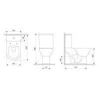 Damixa Luna DX46C8600SC Унитаз-компакт напольный, безободковый | в комплекте с сиденьем и крышкой (белый глянцевый)