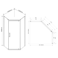 Vincea Stresa VSP-1S100CLB Душевой уголок 1000*1000*1950 мм (профиль чёрный матовый | витраж прозрачное стекло)