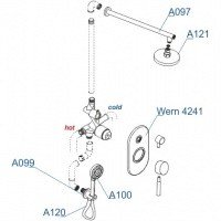 WasserKRAFT Wern A16421 Душевая система - комплект со смесителем (никель)