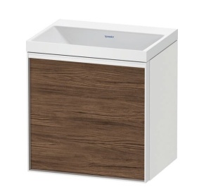 Duravit Vitrium c-bonded VT4088N2118000W Тумба с раковиной подвесная 45*35 см - петли слева (орех тёмный | белый матовый)