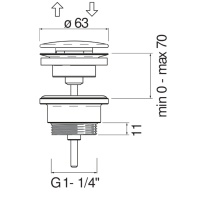 Nobili AV00110/11IX Донный клапан | сливной гарнитур для раковины (нержавеющая сталь шлифованная)