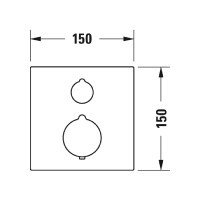 Duravit C.1 C14200015046 Термостатический смеситель для душа - внешняя часть (чёрный матовый)
