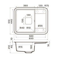 OMOIKIRI Tasogare 4993481 Мойка для кухни 65*51 см (пастила)