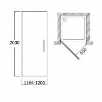 Jacob Delafon Contra E22T120-GA Душевая дверь 120*200 см (хром)