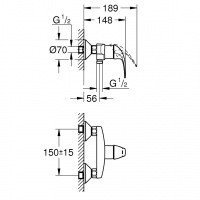 GROHE BauCurve 23631000 Смеситель для душа