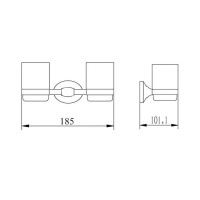 BELZ B90008 Стакан для зубных щёток настенный - двойной (хром)