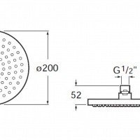 Roca Rainsense 5B2150C00 Верхний душ 20х20 см