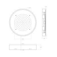 Ramon Soler Hydrotherapy RELED570 Верхний душ Ø 570 мм с LED-подсветкой (нержавеющая сталь)