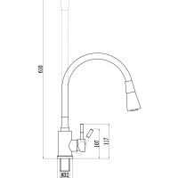 Savol S-3002H-01 Высокий смеситель для кухни (чёрный матовый)