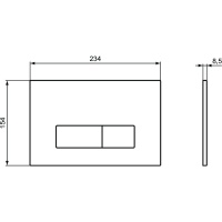 Ideal Standard Oleas R0121A6 Накладная панель смыва для унитаза (чёрный матовый)