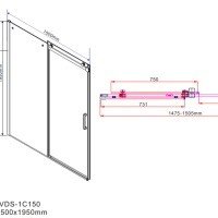 Vincea Como VPS-1C150CL Душевая дверь 1500*1950 мм (профиль хром | витраж прозрачное стекло)