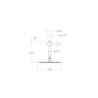 Ramon Soler BVRK250 Верхний душ 250*250 мм - с потолочным кронштейном (хром)