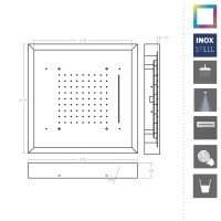 Ramon Soler Hydrotherapy REKLEDNC570 Верхний душ 570*570 мм с LED-подсветкой (нержавеющая сталь)