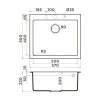 OMOIKIRI Bosen 4993147 Мойка для кухни 57*50 см (бежевый)