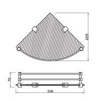 Jaquar Continental ACN-ABR-1173 Полка стеклянная, угловая (античная бронза)