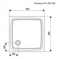 Ravak Perseus Pro Flat XA034411010 Душевой поддон 800*800 мм (белый)