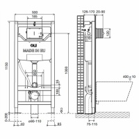 OLI PURE 120 880780 - Система инсталляции для монтажа подвесного унитаза | механический смыв